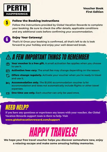 Booklet page: Important things to remember about the travel voucher
